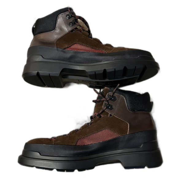 Calvin Klein Collection Men’s High Top Sneakers Suede Nylon Brown Red Size 11.5 - Picture 1 of 13